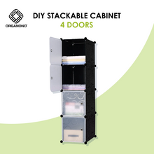 Load image into Gallery viewer, Organono DIY 3-4 Doors Multipurpose Cube Organizer Stackable Cabinet