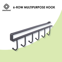 Load image into Gallery viewer, Organono Multipurpose 6 Row Cabinet Space Saver Hook