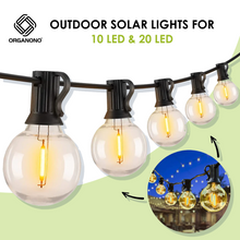 Load image into Gallery viewer, Organono Outdoor String Lights LED 10/20 Bulbs Waterproof Hanging Lights
