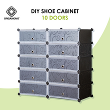 Load image into Gallery viewer, Organono DIY 5-21 Layers w/ DOORS Stackable Shoe Rack Shoe Organizer Cabinet - 35x17