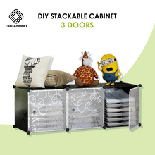 Load image into Gallery viewer, Organono DIY 2-5 Doors Multipurpose Cube Organizer Stackable Cabinet