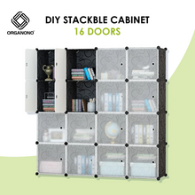 Load image into Gallery viewer, Organono DIY 6-20 Doors Multipurpose Cube Organizer Stackable Cabinet