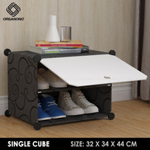 Load image into Gallery viewer, Organono DIY 2-30 Layers BLACK with WHITE DOORS Shoe Organizer - Removable Layer