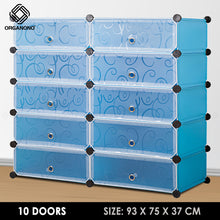 Load image into Gallery viewer, Organono DIY 5-21 Layers w/ DOORS Stackable Shoe Rack Shoe Organizer Cabinet - 35x17
