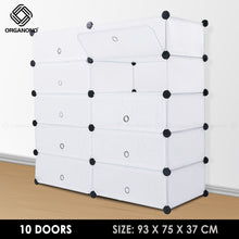 Load image into Gallery viewer, Organono DIY 5-21 Layers w/ DOORS Stackable Shoe Rack Shoe Organizer Cabinet - 35x17