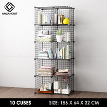 Load image into Gallery viewer, Organono DIY 3-20 Cube Metal Net Multipurpose Open Shelf Cabinet Organizer - 30cm