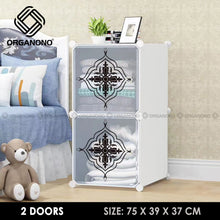 Load image into Gallery viewer, Organono DIY 6-12 Doors Multipurpose Abstract Stackable Cabinet with Hanging Pole & Shoe Rack