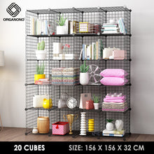 Load image into Gallery viewer, Organono DIY 3-20 Cube Metal Net Multipurpose Open Shelf Cabinet Organizer - 30cm