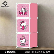 Load image into Gallery viewer, Organono DIY 3-16 Doors Multipurpose KITTY Wardrobe Organizer Stackable Cabinet with Hanging Pole & Shoe Rack