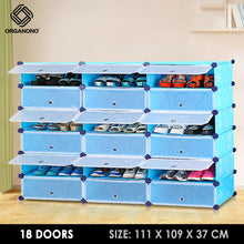 Load image into Gallery viewer, Organono DIY 5-21 Layers w/ DOORS Stackable Shoe Rack Shoe Organizer Cabinet - 35x17
