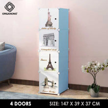 Load image into Gallery viewer, Organono DIY 4-8 Doors France Eiffel Tower Design Cabinet with Hanging Pole