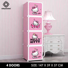 Load image into Gallery viewer, Organono DIY 3-16 Doors Multipurpose KITTY Wardrobe Organizer Stackable Cabinet with Hanging Pole & Shoe Rack