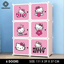 Load image into Gallery viewer, Organono DIY 3-16 Doors Multipurpose KITTY Wardrobe Organizer Stackable Cabinet with Hanging Pole & Shoe Rack