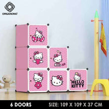 Load image into Gallery viewer, Organono DIY 3-16 Doors Multipurpose KITTY Wardrobe Organizer Stackable Cabinet with Hanging Pole & Shoe Rack