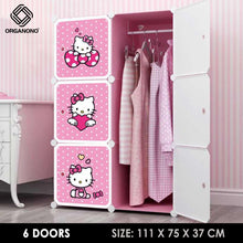 Load image into Gallery viewer, Organono DIY 3-16 Doors Multipurpose KITTY Wardrobe Organizer Stackable Cabinet with Hanging Pole & Shoe Rack