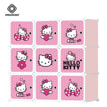 Load image into Gallery viewer, Organono DIY 3-16 Doors Multipurpose KITTY Wardrobe Organizer Stackable Cabinet with Hanging Pole & Shoe Rack