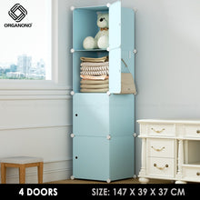 Load image into Gallery viewer, Organono DIY 3-4 Doors Multipurpose Cube Organizer Stackable Cabinet