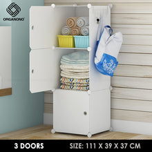 Load image into Gallery viewer, Organono DIY 3-4 Doors Multipurpose Cube Organizer Stackable Cabinet