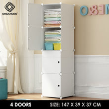 Load image into Gallery viewer, Organono DIY 3-4 Doors Multipurpose Cube Organizer Stackable Cabinet