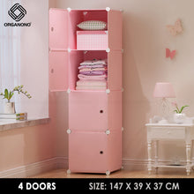 Load image into Gallery viewer, Organono DIY 3-4 Doors Multipurpose Cube Organizer Stackable Cabinet