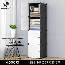 Load image into Gallery viewer, Organono DIY 3-4 Doors Multipurpose Cube Organizer Stackable Cabinet