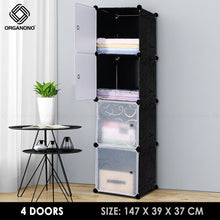 Load image into Gallery viewer, Organono DIY 3-4 Doors Multipurpose Cube Organizer Stackable Cabinet