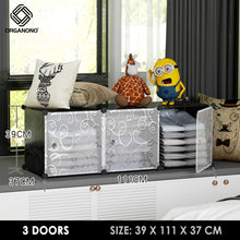 Load image into Gallery viewer, Organono DIY 2-5 Doors Multipurpose Cube Organizer Stackable Cabinet
