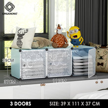 Load image into Gallery viewer, Organono DIY 2-5 Doors Multipurpose Cube Organizer Stackable Cabinet