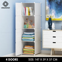 Load image into Gallery viewer, Organono DIY 3-4 Doors Multipurpose Cube Organizer Stackable Cabinet