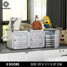 Load image into Gallery viewer, Organono DIY 2-5 Doors Multipurpose Cube Organizer Stackable Cabinet