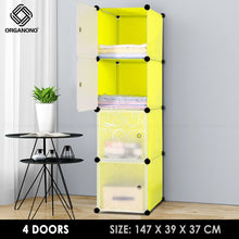Load image into Gallery viewer, Organono DIY 3-4 Doors Multipurpose Cube Organizer Stackable Cabinet