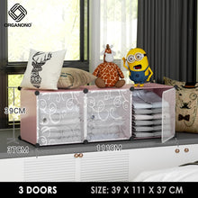 Load image into Gallery viewer, Organono DIY 2-5 Doors Multipurpose Cube Organizer Stackable Cabinet