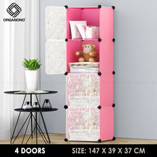 Load image into Gallery viewer, Organono DIY 3-4 Doors Multipurpose Cube Organizer Stackable Cabinet
