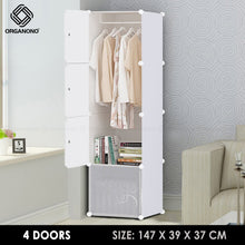 Load image into Gallery viewer, Organono DIY 3 4 5 Doors Wardrobe Organizer Stackable Cabinet with 1 Hanging Pole
