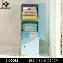 Load image into Gallery viewer, Organono DIY 3-4 Doors Multipurpose Cube Organizer Stackable Cabinet