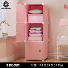 Load image into Gallery viewer, Organono DIY 3-4 Doors Multipurpose Cube Organizer Stackable Cabinet