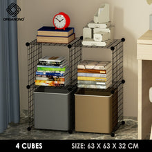 Load image into Gallery viewer, Organono DIY 3-20 Cube Metal Net Multipurpose Open Shelf Cabinet Organizer - 30cm