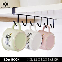 Load image into Gallery viewer, Organono Multipurpose 6 Row Cabinet Space Saver Hook