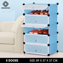 Load image into Gallery viewer, Organono DIY 5-21 Layers w/ DOORS Stackable Shoe Rack Shoe Organizer Cabinet - 35x17