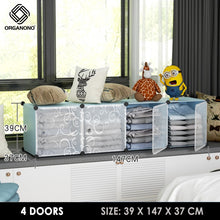 Load image into Gallery viewer, Organono DIY 2-5 Doors Multipurpose Cube Organizer Stackable Cabinet