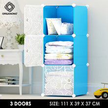 Load image into Gallery viewer, Organono DIY 3-4 Doors Multipurpose Cube Organizer Stackable Cabinet