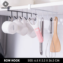 Load image into Gallery viewer, Organono Multipurpose 6 Row Cabinet Space Saver Hook