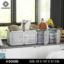 Load image into Gallery viewer, Organono DIY 2-5 Doors Multipurpose Cube Organizer Stackable Cabinet
