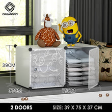 Load image into Gallery viewer, Organono DIY 2-5 Doors Multipurpose Cube Organizer Stackable Cabinet
