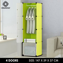 Load image into Gallery viewer, Organono DIY 3 4 5 Doors Wardrobe Organizer Stackable Cabinet with 1 Hanging Pole