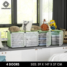 Load image into Gallery viewer, Organono DIY 2-5 Doors Multipurpose Cube Organizer Stackable Cabinet