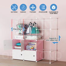 Load image into Gallery viewer, Organono DIY 2-5 Doors Multipurpose Cube Organizer Stackable Cabinet