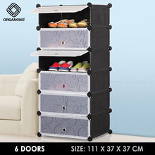 Load image into Gallery viewer, Organono DIY 5-21 Layers w/ DOORS Stackable Shoe Rack Shoe Organizer Cabinet - 35x17