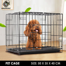 Load image into Gallery viewer, Organono Metal Foldable Portable Pet Cage with Poop Tray