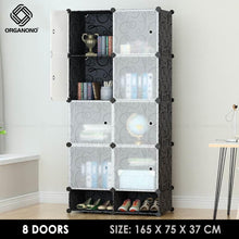 Load image into Gallery viewer, Organono DIY 6-16 Doors Multipurpose Cube Organizer Stackable Cabinet with Shoe Rack
